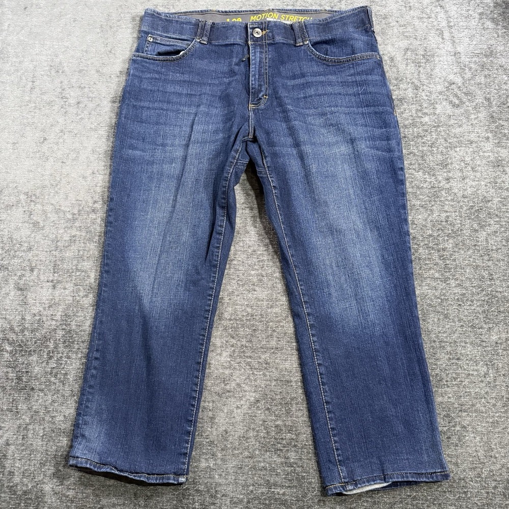 Lee Motion Stretch Jeans Men's 38x29 Relaxed Fit Straight Leg Pants Blue Denim